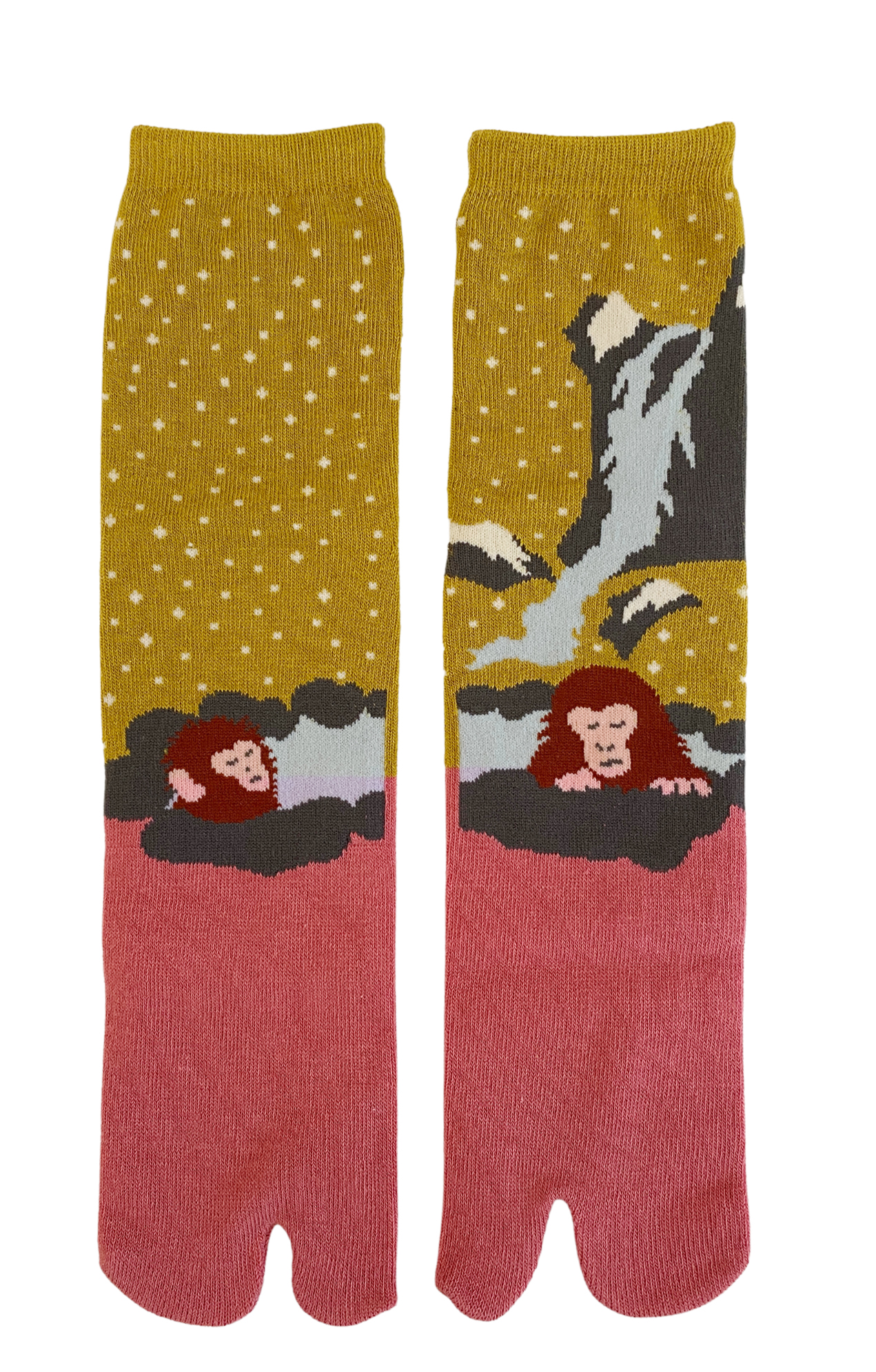 5434 onsen bath monkey toe tabi socks pink