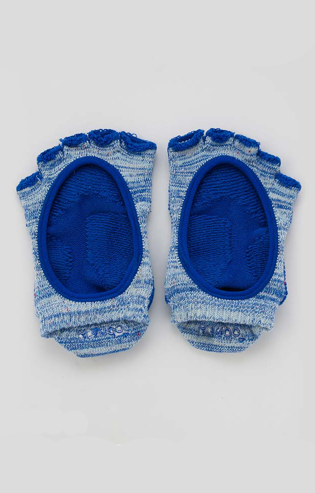 4439 pilates toe socks organic cotton blue