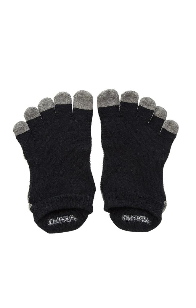 5192 black grey toe socks grip towsox