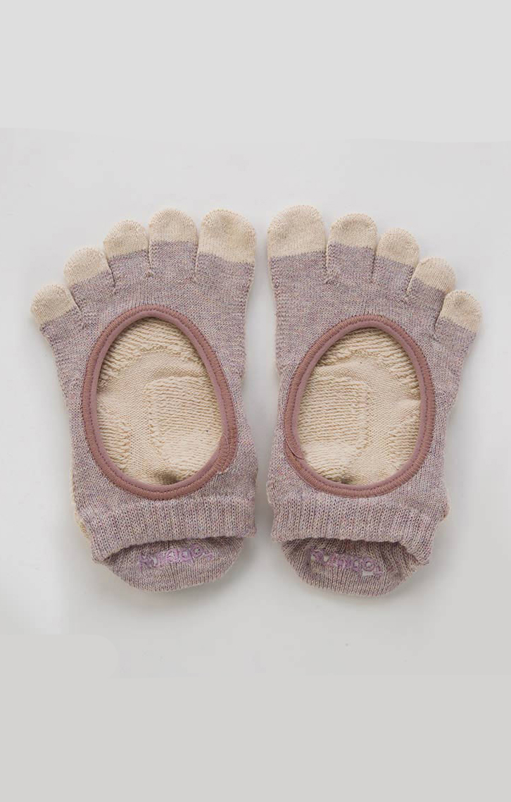 5205 purple toe socks grip yoga pilates