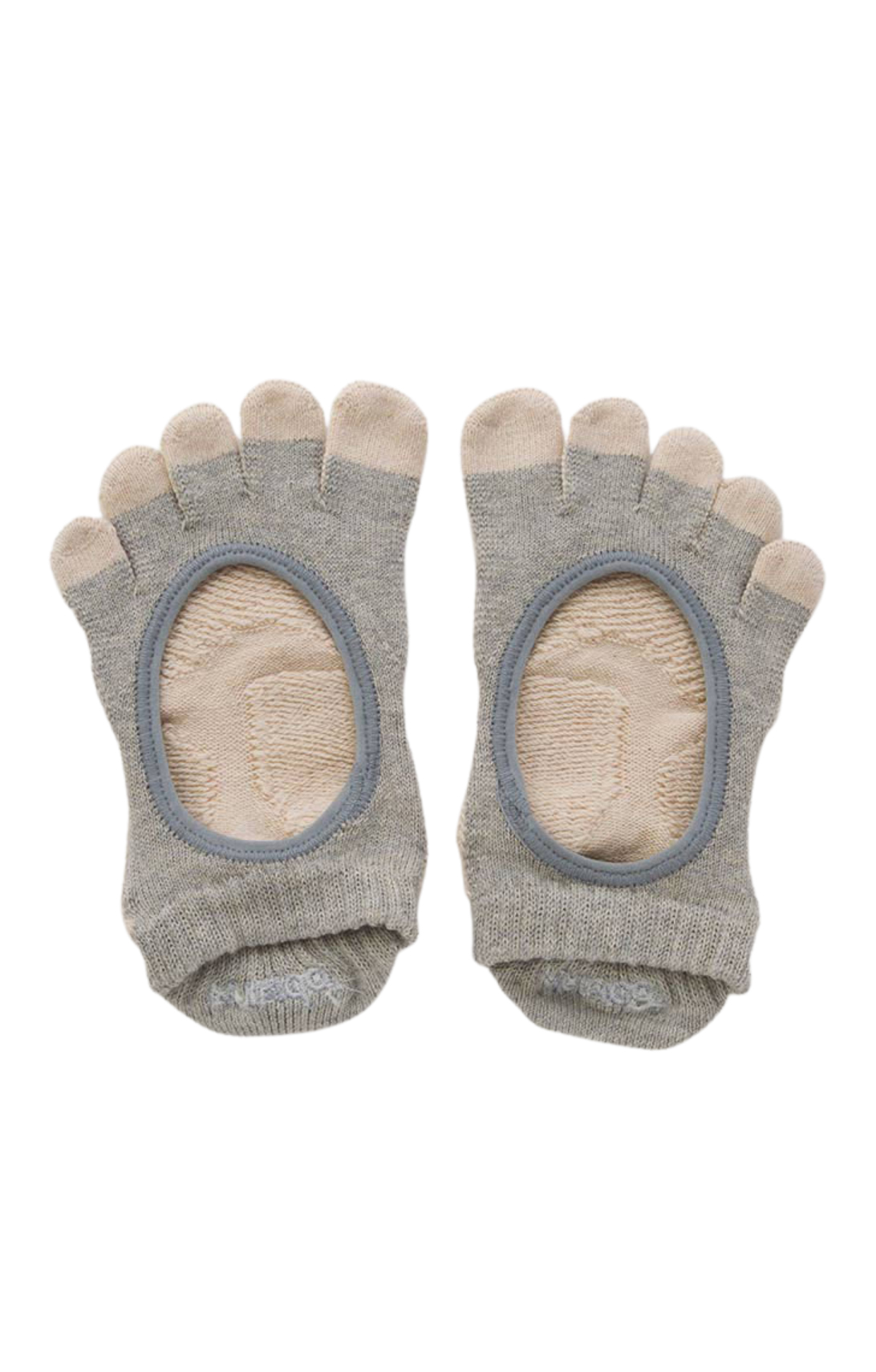 5206 organic cotton toe socks for yoga pilates grey