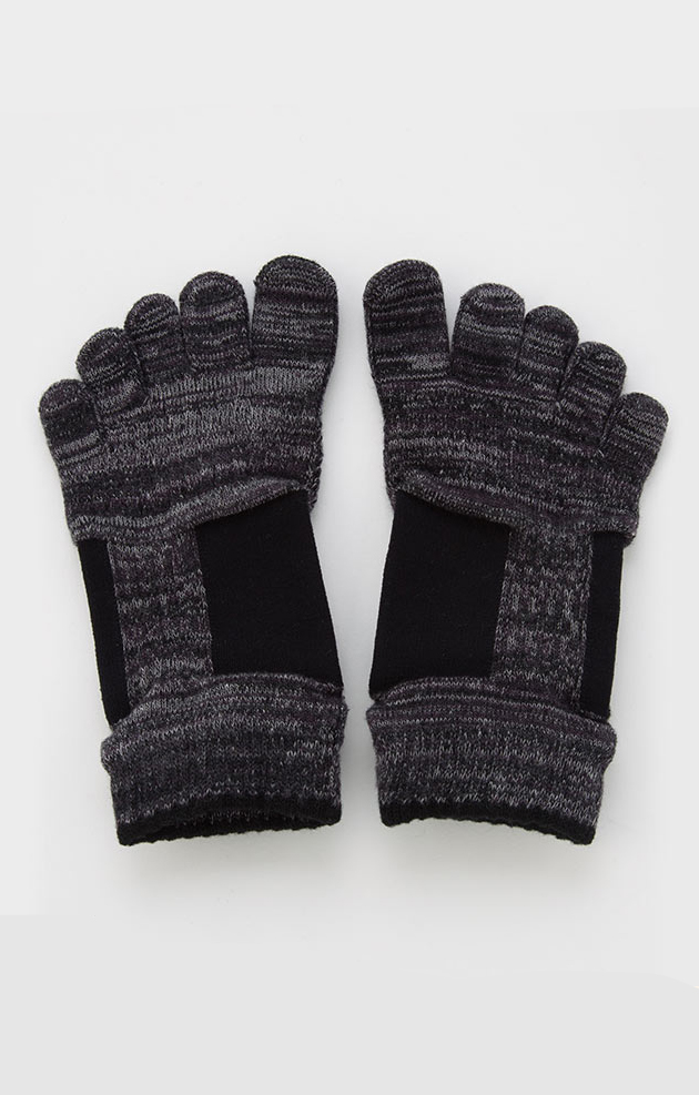 5544 black aarch support toe grip yoga pilates socks
