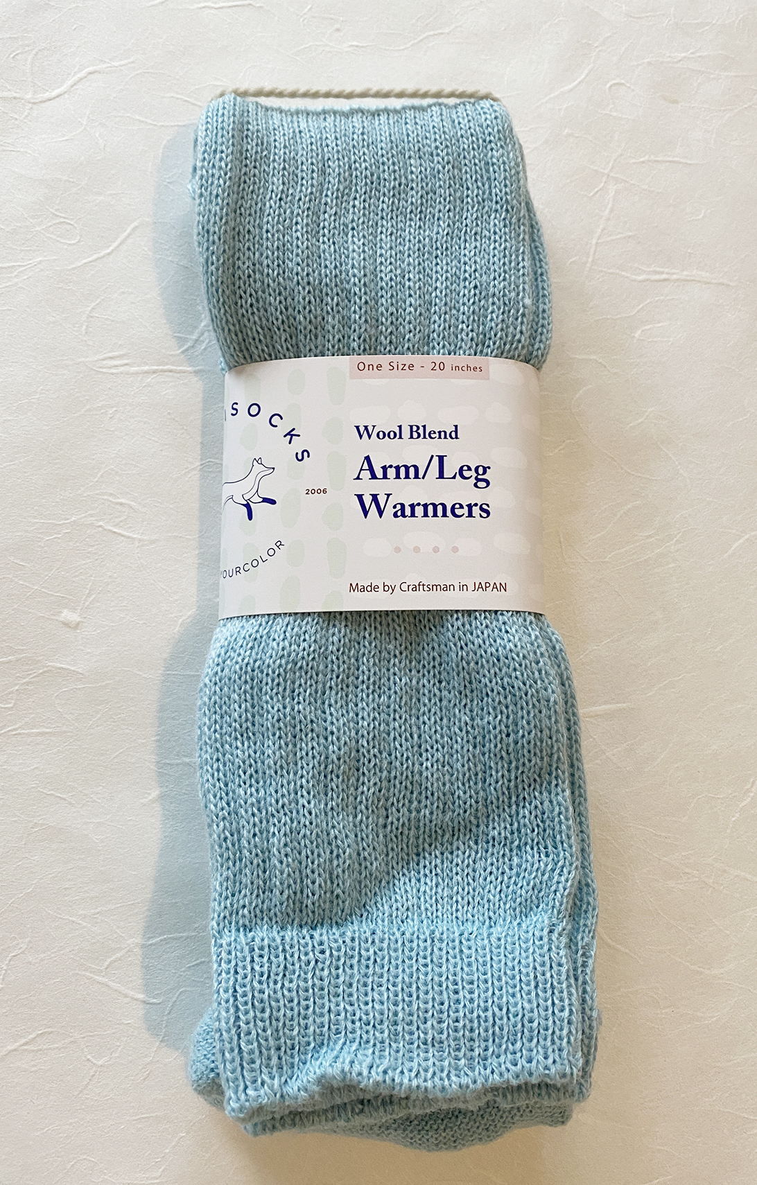 5647 powder blue leg warmers